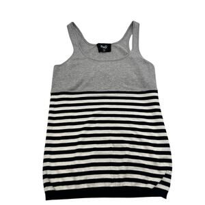 D&G Dolce & Gabbana Color-Block Striped Tank Top Medium Black White